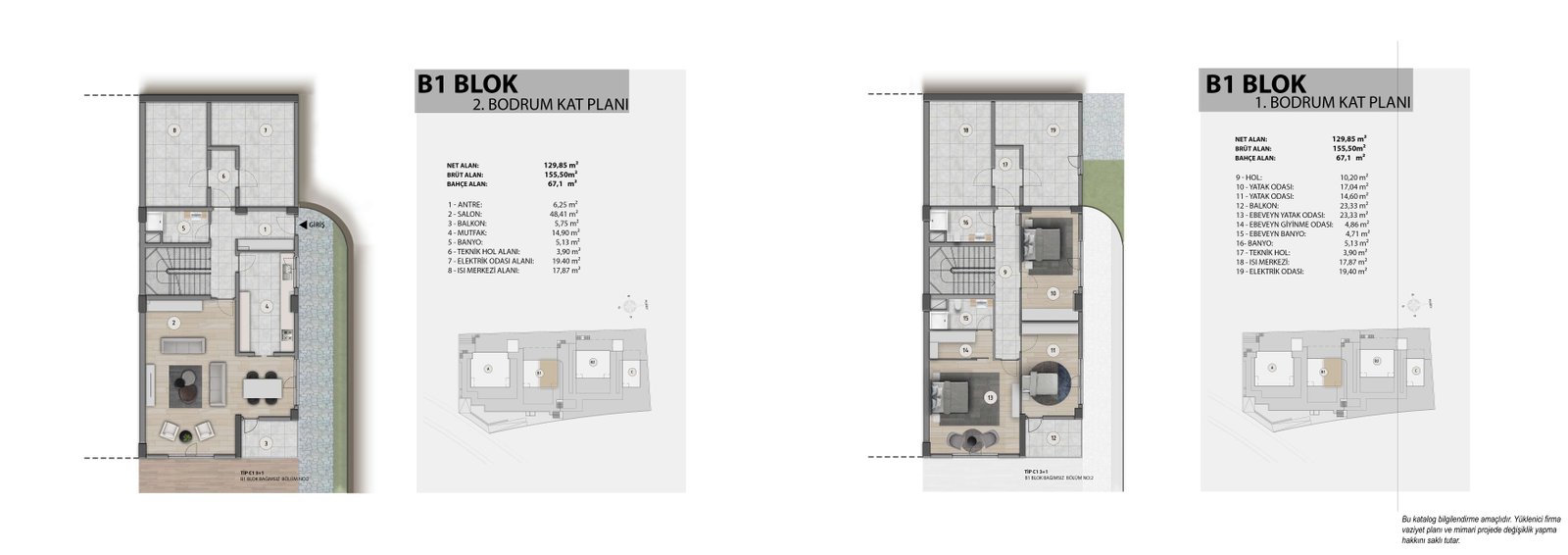 B1 Blok 2. Bodrum Kat Planı
